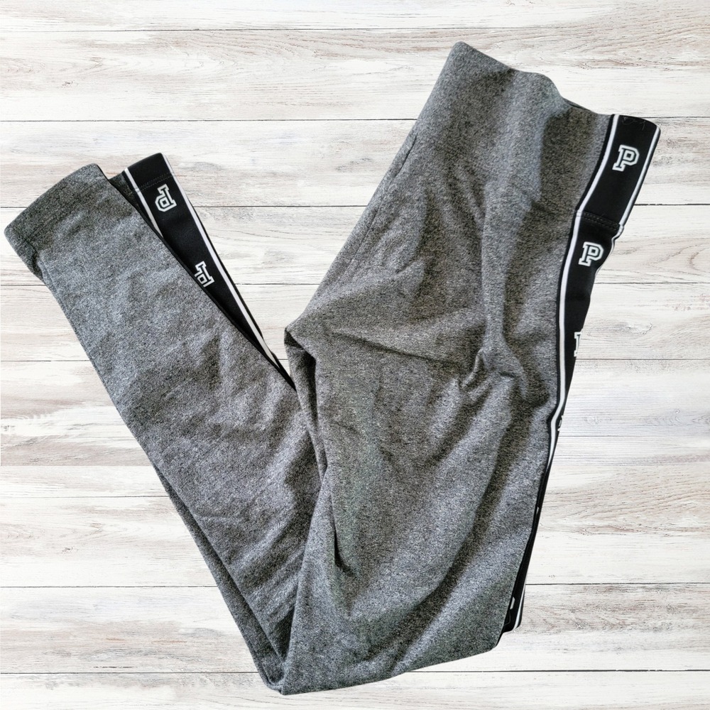 PINK Victoria's Secret Yoga Leggings Gray Side Stripe Athleisure‎ XS